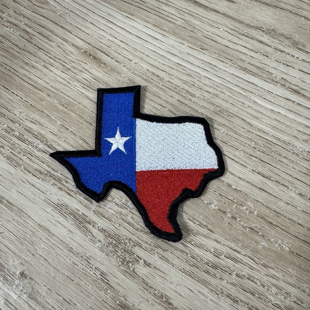 Texas State Flag Texas Shaped Embroidered Patch Vintage 3"‎